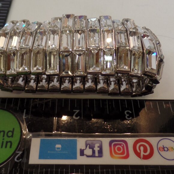 Sparkling Bold Elastic Bracelet Apx 1.5" Wide & Suited for 7" Wrist or Smaller - Picture 5 of 6